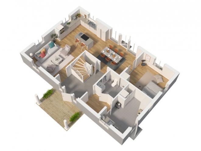 Sätesgården Grundriss 3D