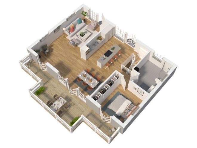 Björkalund Grundriss 3D