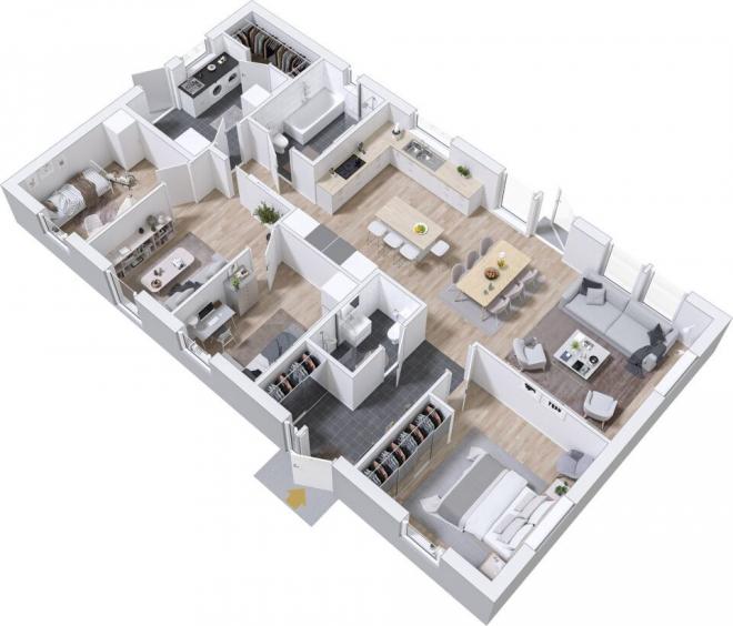 Prio 129 Traditionell Grundriss 3D