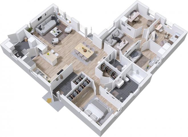 Prio 141 Traditionell Grundriss 3D