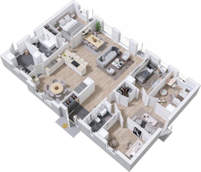 Prio 143 Modern Grundriss 3D